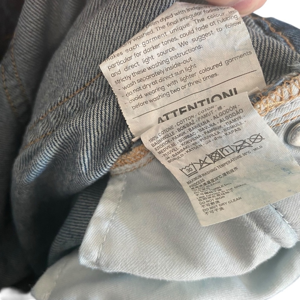 Piombo Medium Wash Mid Rise Loose Straight Leg Italian Jeans Size 42/US 28 - Picture 7 of 7